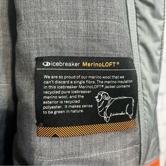 Icebreaker Men's Helix MerinoLoft Full Zip Jacket Size XL Outdoors Skiing Wool